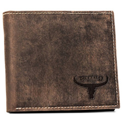 Klasyczny, skórzany portfel męski bez zapięcia - Buffalo Wild
